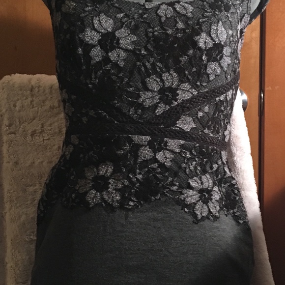 Ann Taylor Grey lace Dress - Picture 3 of 7